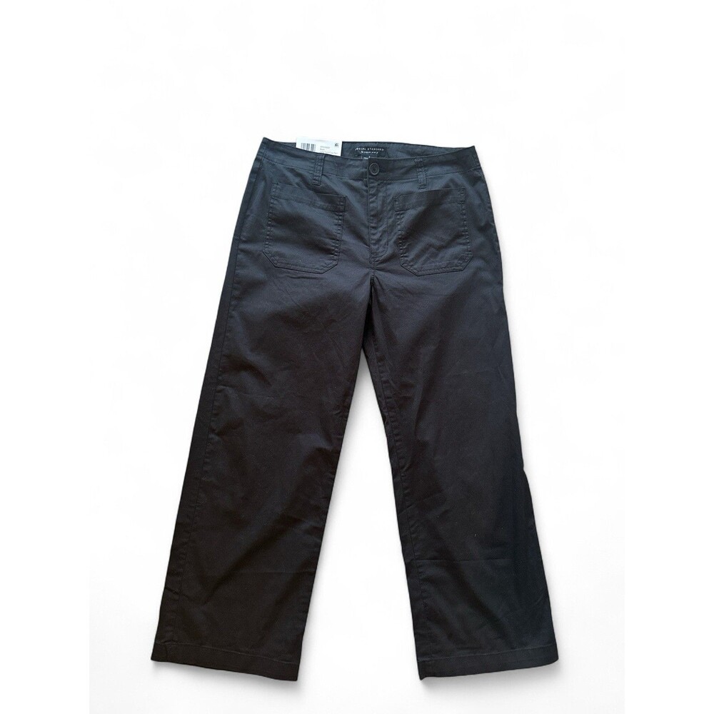 NWT Social Standard by Sanctuary Women's 6 Black Juliet Twill Crop Pants NEW